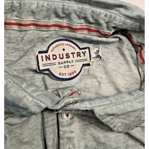 Industry Supply Co Polo Shirt Mens Large Green‎ Short Sleeve Pocket Casual Soft - Picture 3 of 3